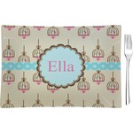 Kissing Birds Glass Rectangular Appetizer / Dessert Plate (Personalized)