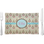 Kissing Birds Rectangular Glass Lunch / Dinner Plate - Single or Set (Personalized)