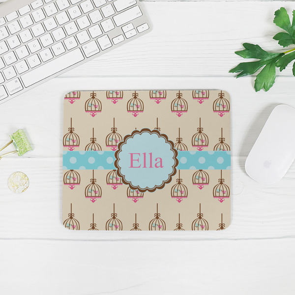 Kissing Birds Rectangular Mouse Pad - LIFESTYLE 2