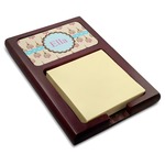 Kissing Birds Red Mahogany Sticky Note Holder (Personalized)