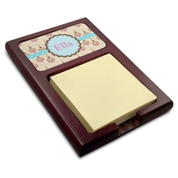 Kissing Birds Red Mahogany Sticky Note Holder (Personalized)