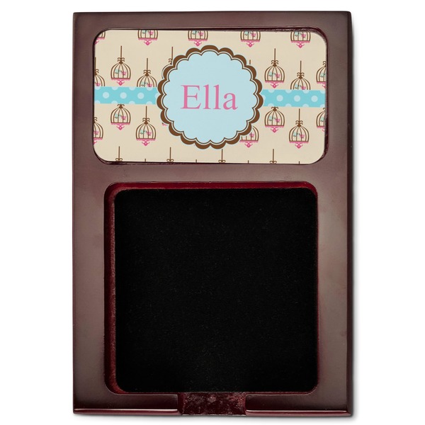 Kissing Birds Red Mahogany Sticky Note Holder - Flat