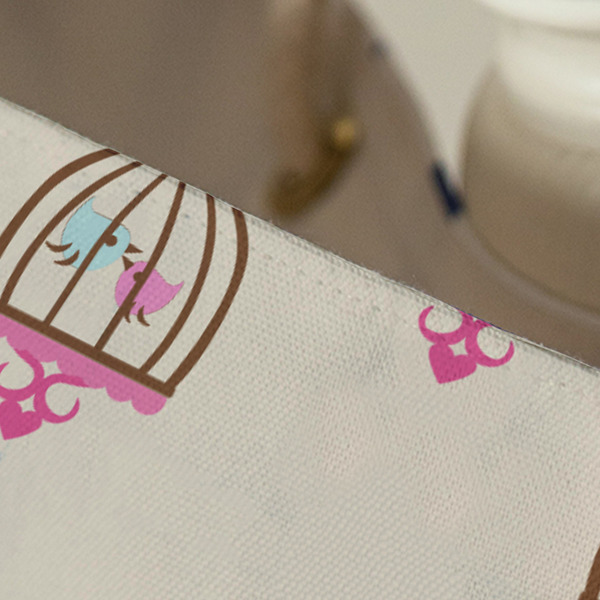 Kissing Birds Large Rope Tote - Close Up View