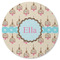 Kissing Birds Round Rubber Backed Coaster (Personalized)