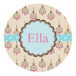 Kissing Birds Round Decal - Small (Personalized)