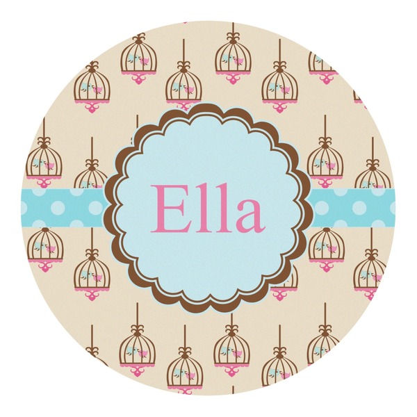 Custom Kissing Birds Round Decal - XLarge (Personalized)