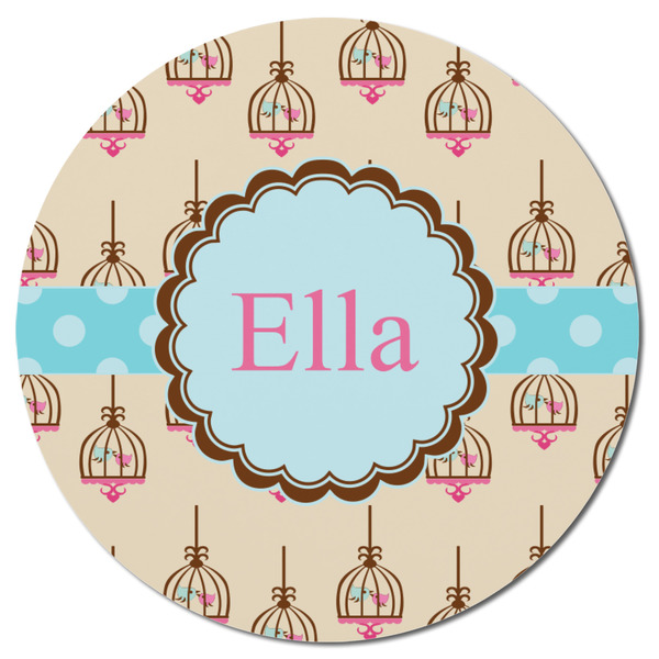 Kissing Birds Round Fridge Magnet - FRONT