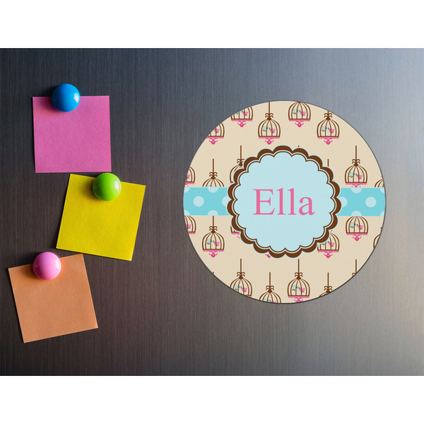 Kissing Birds Round Fridge Magnet - LIFESTYLE