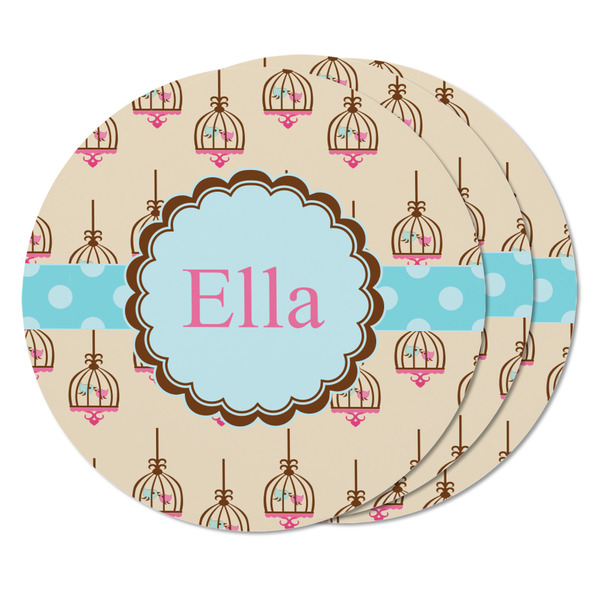 Kissing Birds Round Fridge Magnet - THREE