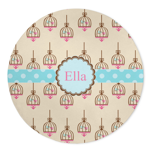 Custom Kissing Birds 5' Round Indoor Area Rug (Personalized)