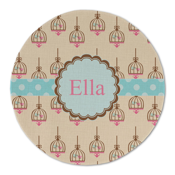 Kissing Birds Round Linen Placemats - FRONT (Double Sided)