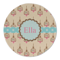 Kissing Birds Round Linen Placemat (Personalized)