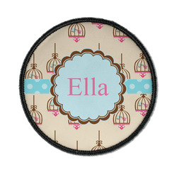 Kissing Birds Iron On Round Patch w/ Name or Text