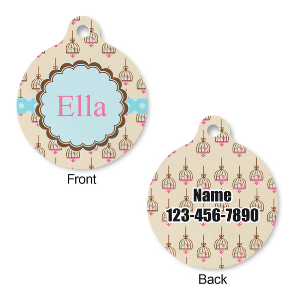 Kissing Birds Round Pet Tag - Front & Back