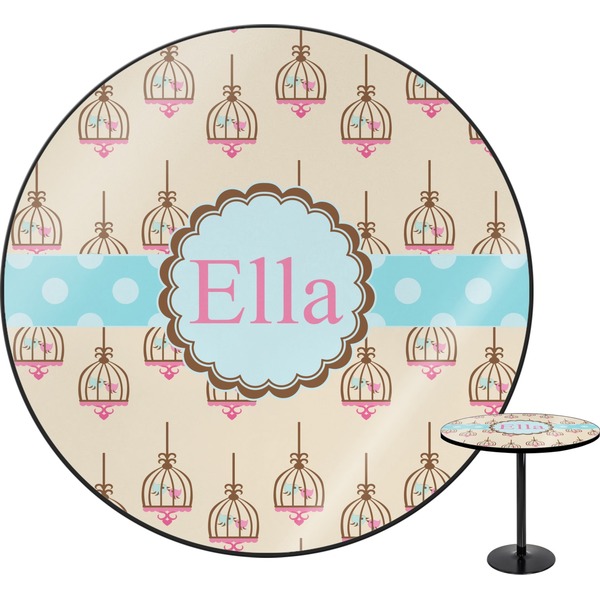 Custom Kissing Birds Round Table - 30" (Personalized)