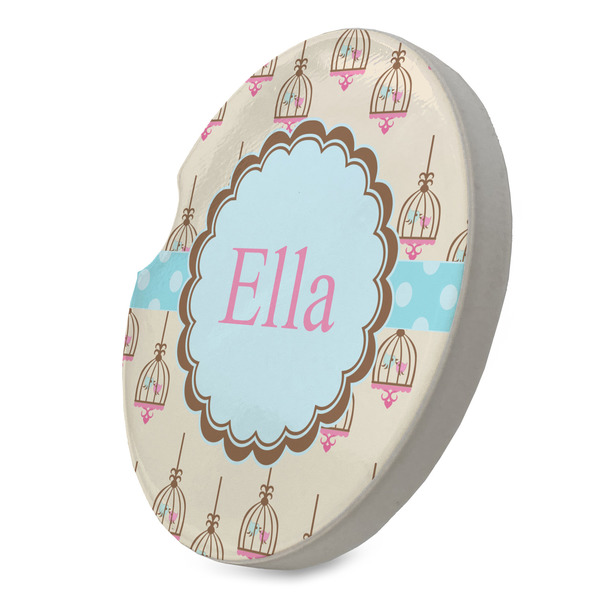 Kissing Birds Sandstone Car Coaster - STANDING ANGLE