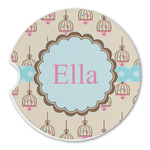 Kissing Birds Sandstone Car Coaster - Single (Personalized)