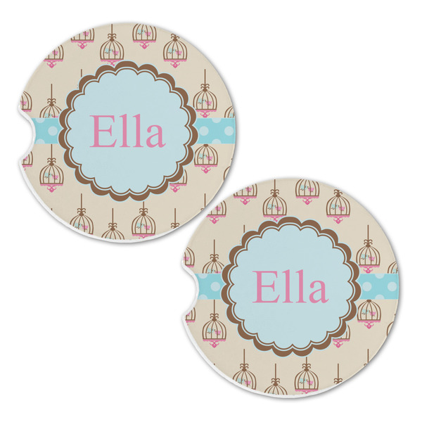 Kissing Birds Sandstone Car Coasters - Set of 2