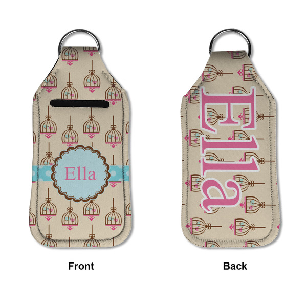 Kissing Birds Sanitizer Holder Keychain - Large APPROVAL (Flat)