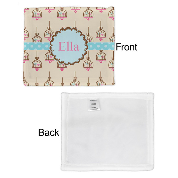 Kissing Birds Security Blanket - Front & White Back View