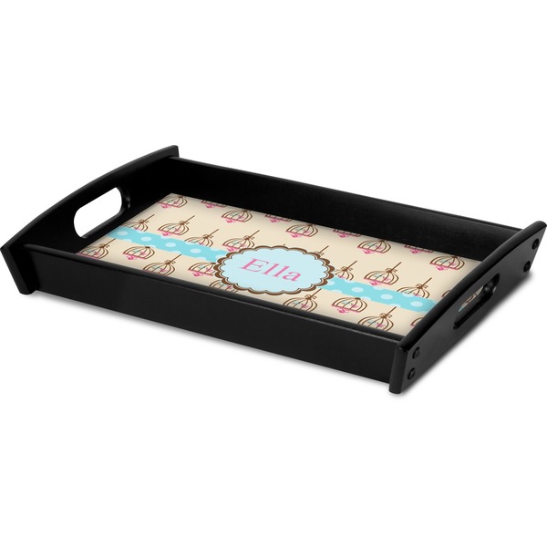 Kissing Birds Serving Tray Black - Corner