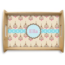 Kissing Birds Natural Wooden Tray - Small (Personalized)