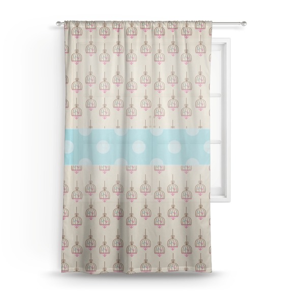 Custom Kissing Birds Sheer Curtain - 50"x84"