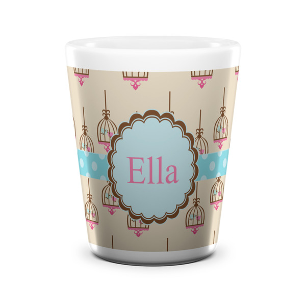 Kissing Birds Shot Glass - White - FRONT