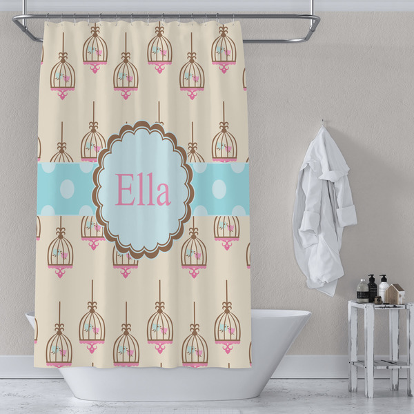 Kissing Birds Shower Curtain Lifestyle