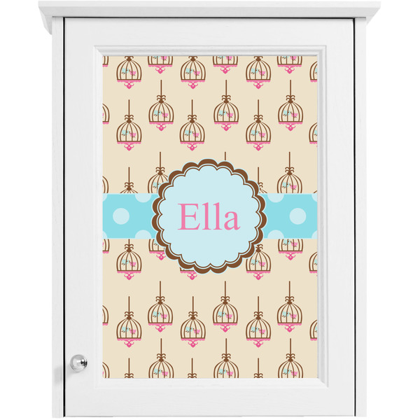 Kissing Birds Single White Cabinet Decal