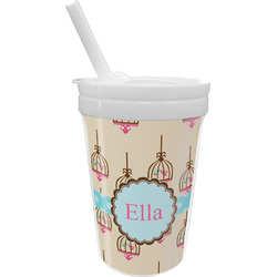 Kissing Birds Sippy Cup with Straw (Personalized)