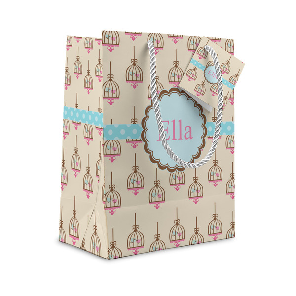 Custom Kissing Birds Small Gift Bag (Personalized)
