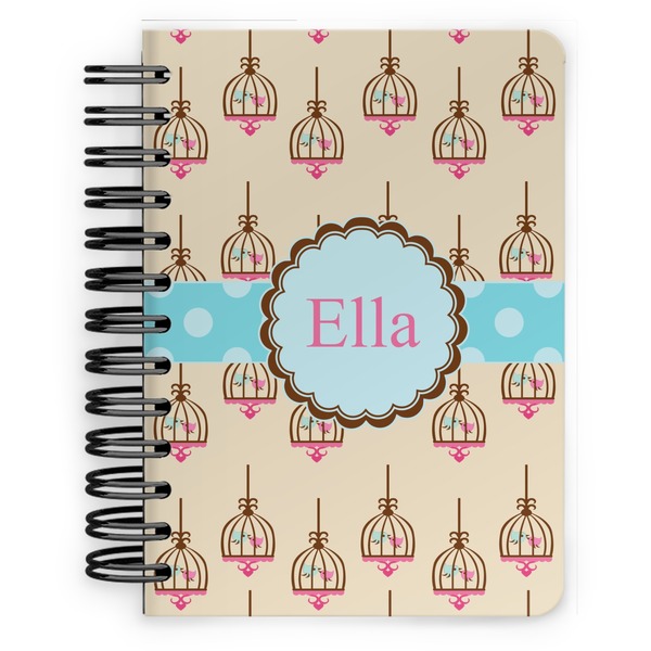 Custom Kissing Birds Spiral Notebook - 5x7 w/ Name or Text