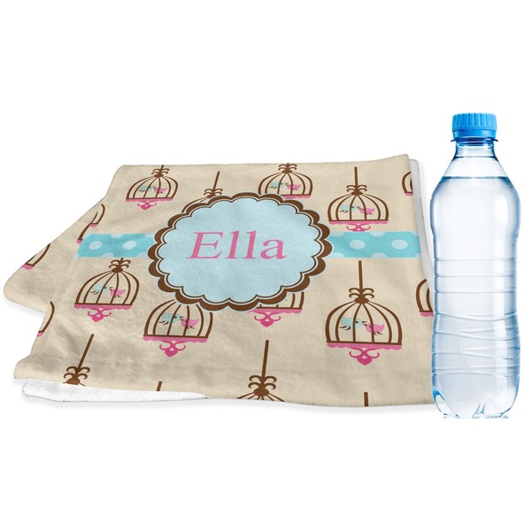 Custom Kissing Birds Sports & Fitness Towel (Personalized)