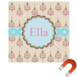 Kissing Birds Square Car Magnet - 6" (Personalized)