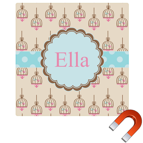 Custom Kissing Birds Square Car Magnet - 10" (Personalized)