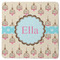 Kissing Birds Square Rubber Backed Coaster (Personalized)