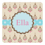 Kissing Birds Square Decal - Large (Personalized)