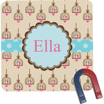 Kissing Birds Square Fridge Magnet (Personalized)