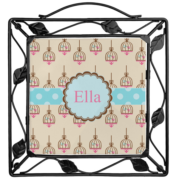 Custom Kissing Birds Square Trivet (Personalized)