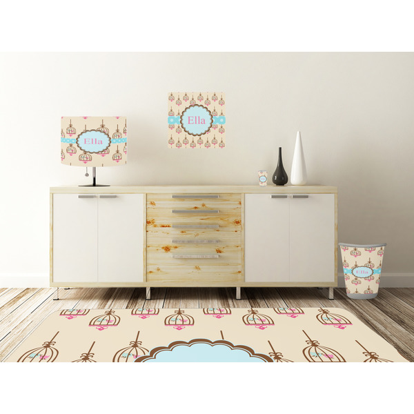 Kissing Birds Square Wall Decal Wooden Desk