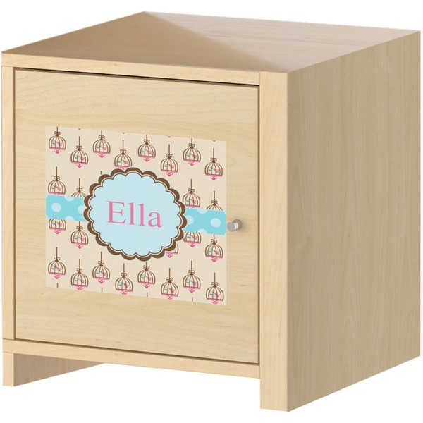 Kissing Birds Square Wall Decal on Wooden Cabinet