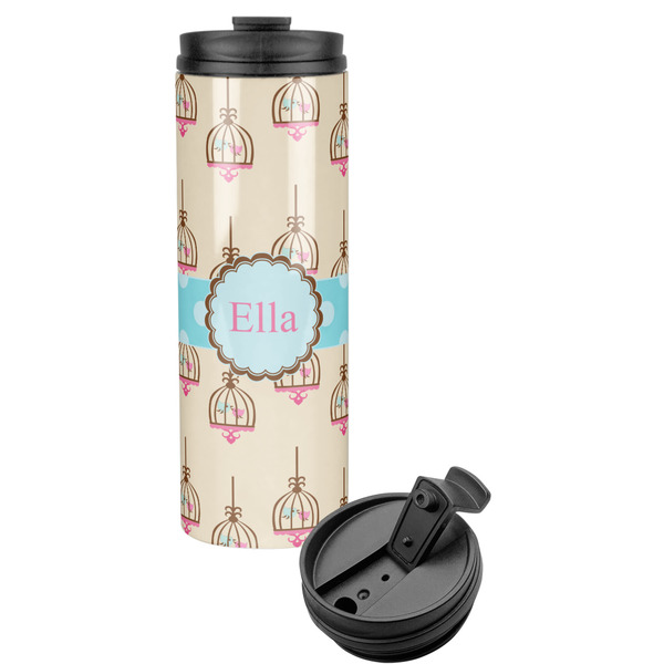 Custom Kissing Birds Stainless Steel Skinny Tumbler (Personalized)