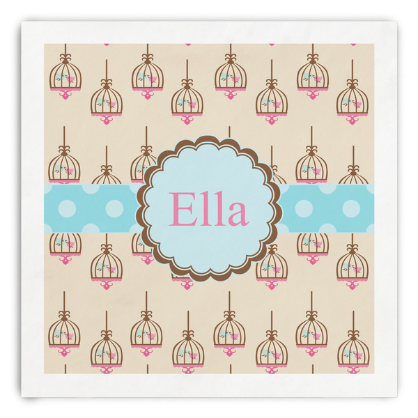 Custom Kissing Birds Paper Dinner Napkins (Personalized)