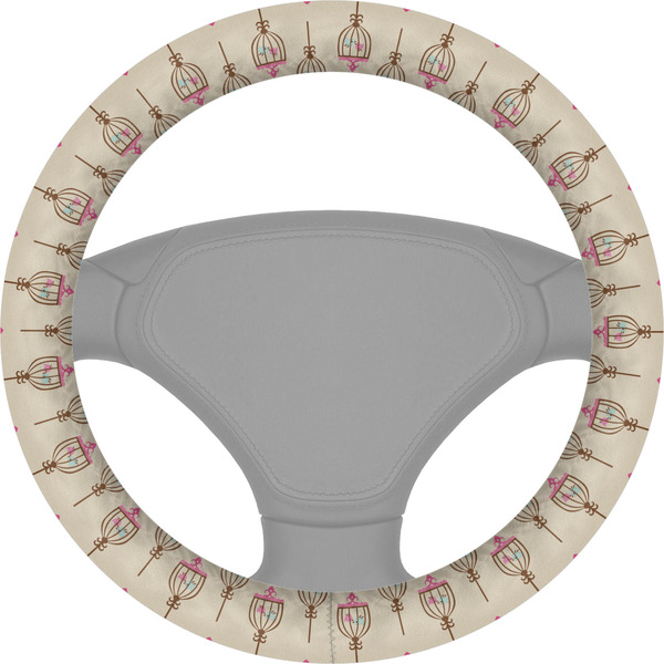 Custom Kissing Birds Steering Wheel Cover