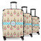 Kissing Birds 3 Piece Luggage Set - 20" Carry On, 24" Medium Checked, 28" Large Checked (Personalized)