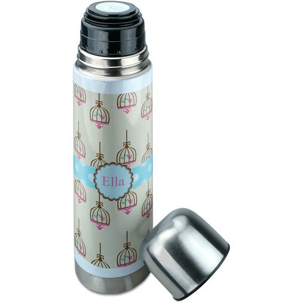 Kissing Birds Thermos - Lid Off