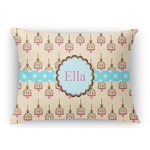 Kissing Birds Rectangular Throw Pillow Case (Personalized)