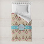 Kissing Birds Toddler Duvet Cover w/ Name or Text