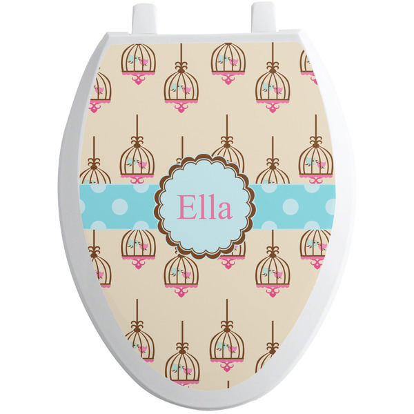 Kissing Birds Toilet Seat Decal (Personalized)